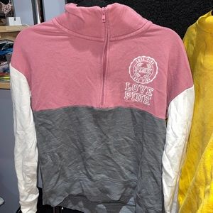 Pink quarter zip